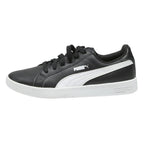 PUMA Smash V2 Mens Lace-Up Trainers Black & White Leather UK 9 Comfortable
