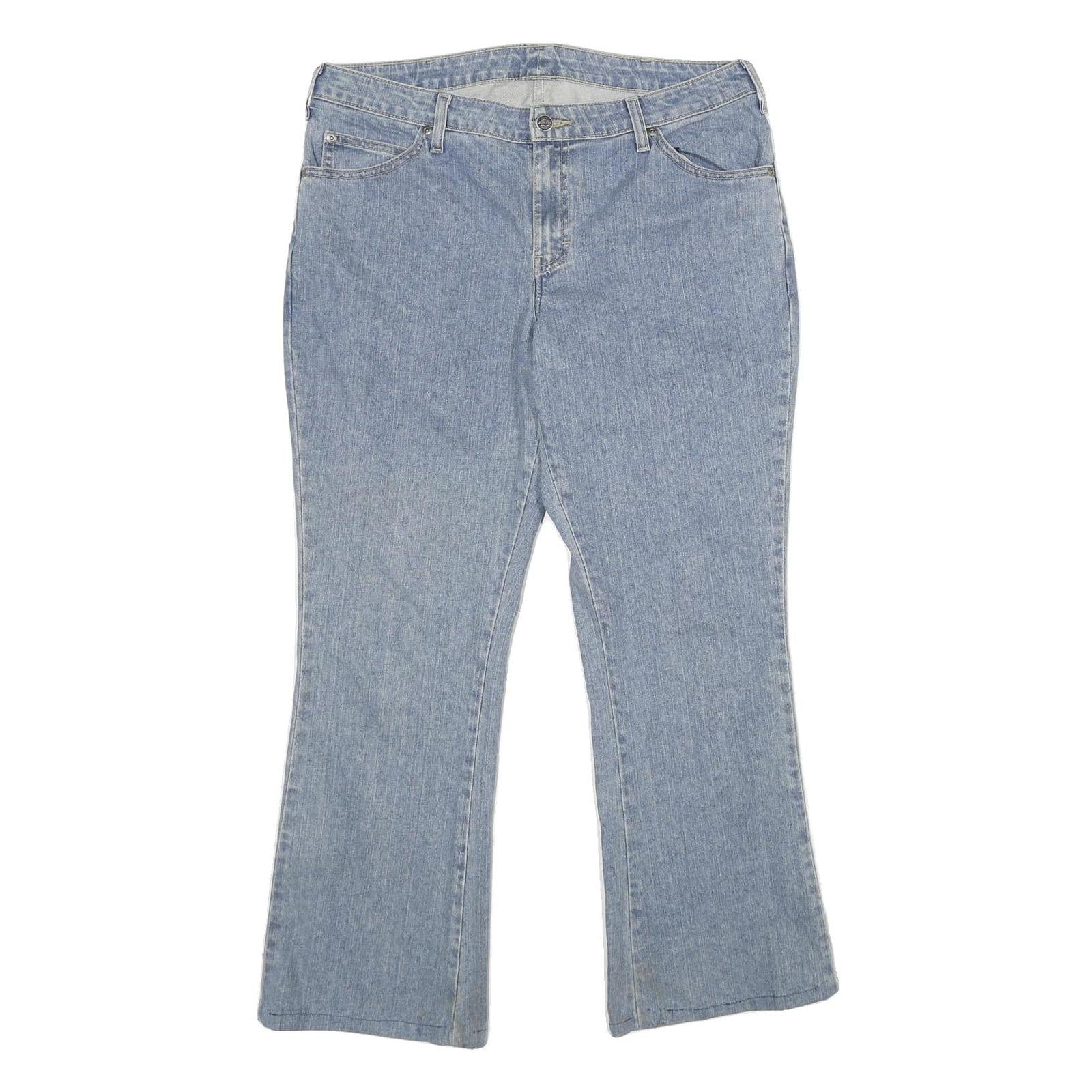 DICKIES Womens Jeans Blue Relaxed Straight Denim Light W34 L30 Casual Workwear