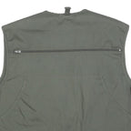 STUCKI THUN Mens Green Utility Vest XL Polyester Zip Plain Functional Pockets