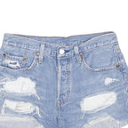 LEVIS Womens Denim Blue Distressed Cut-Off Shorts S W28 Casual Summer