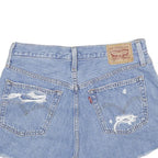 LEVIS Womens Denim Blue Distressed Cut-Off Shorts S W28 Casual Summer