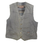 MARLBORO Mens Grey Cotton Blend Button Jacket L Plain Classic Casual Vest