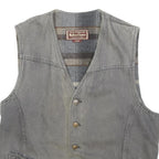 MARLBORO Mens Grey Cotton Blend Button Jacket L Plain Classic Casual Vest