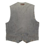 MARLBORO Mens Grey Cotton Blend Button Jacket L Plain Classic Casual Vest