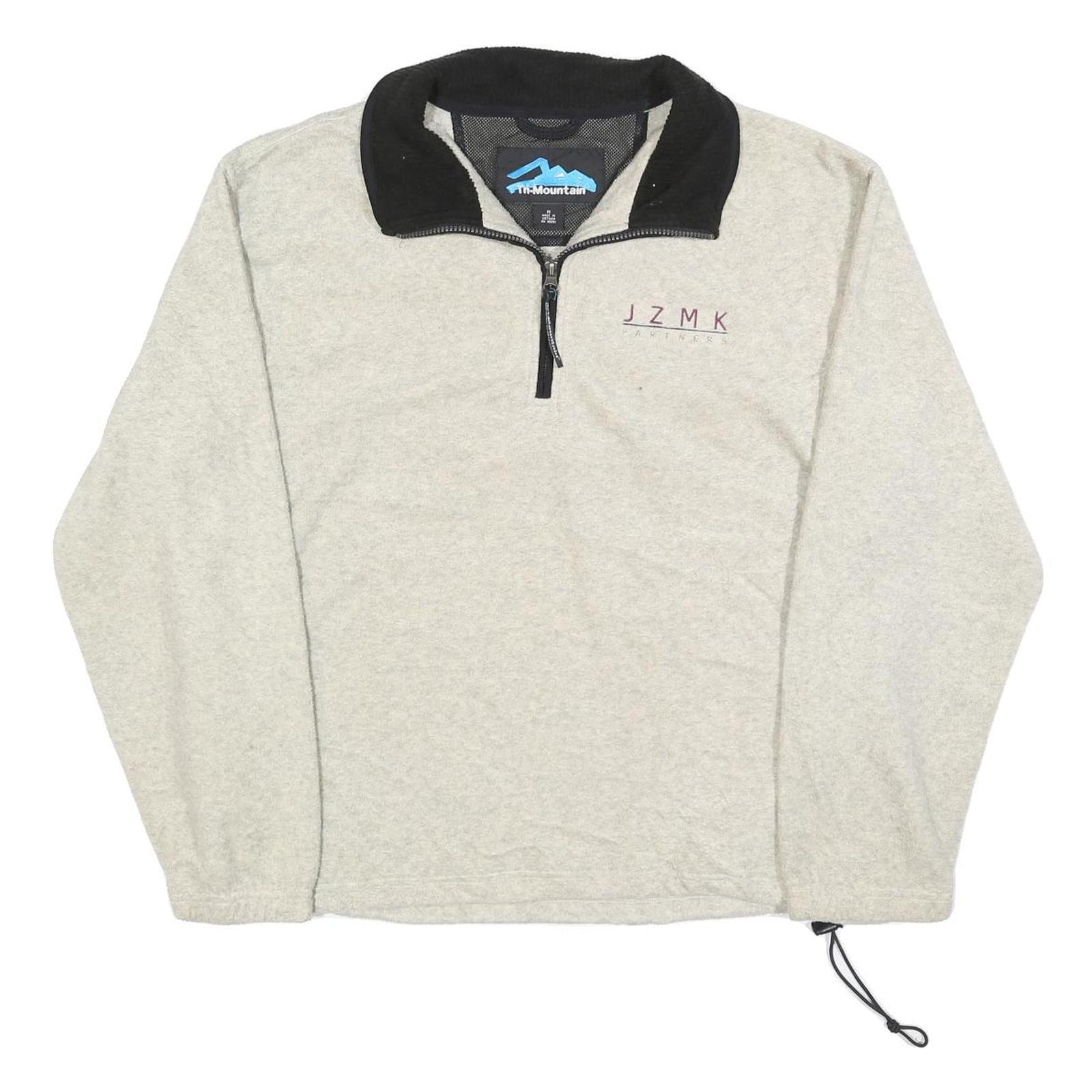 TRU-MOUNTAIN Mens Cream & Black Pullover Plain Crew Neck Basic Knit Jumper M