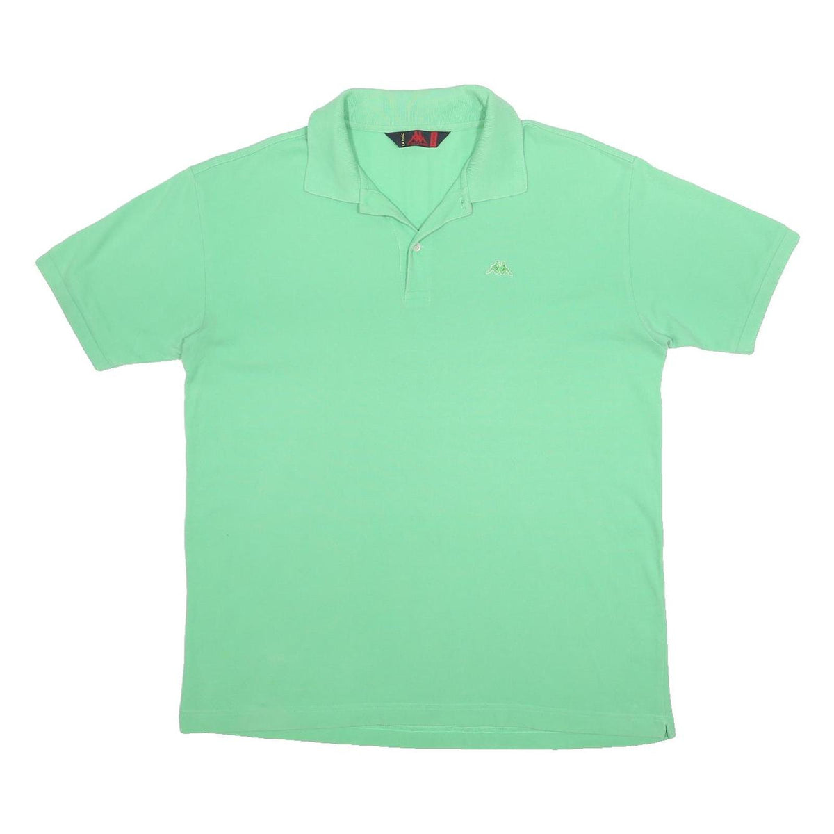 KAPPA Mens Green Short Sleeve Plain Polo Shirt XL Cotton Casual Sportswear