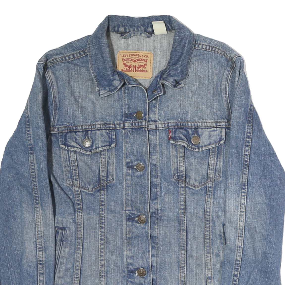 LEVI'S Mens Blue Denim Cotton Classic Jacket M Button Plain Casual Fashion