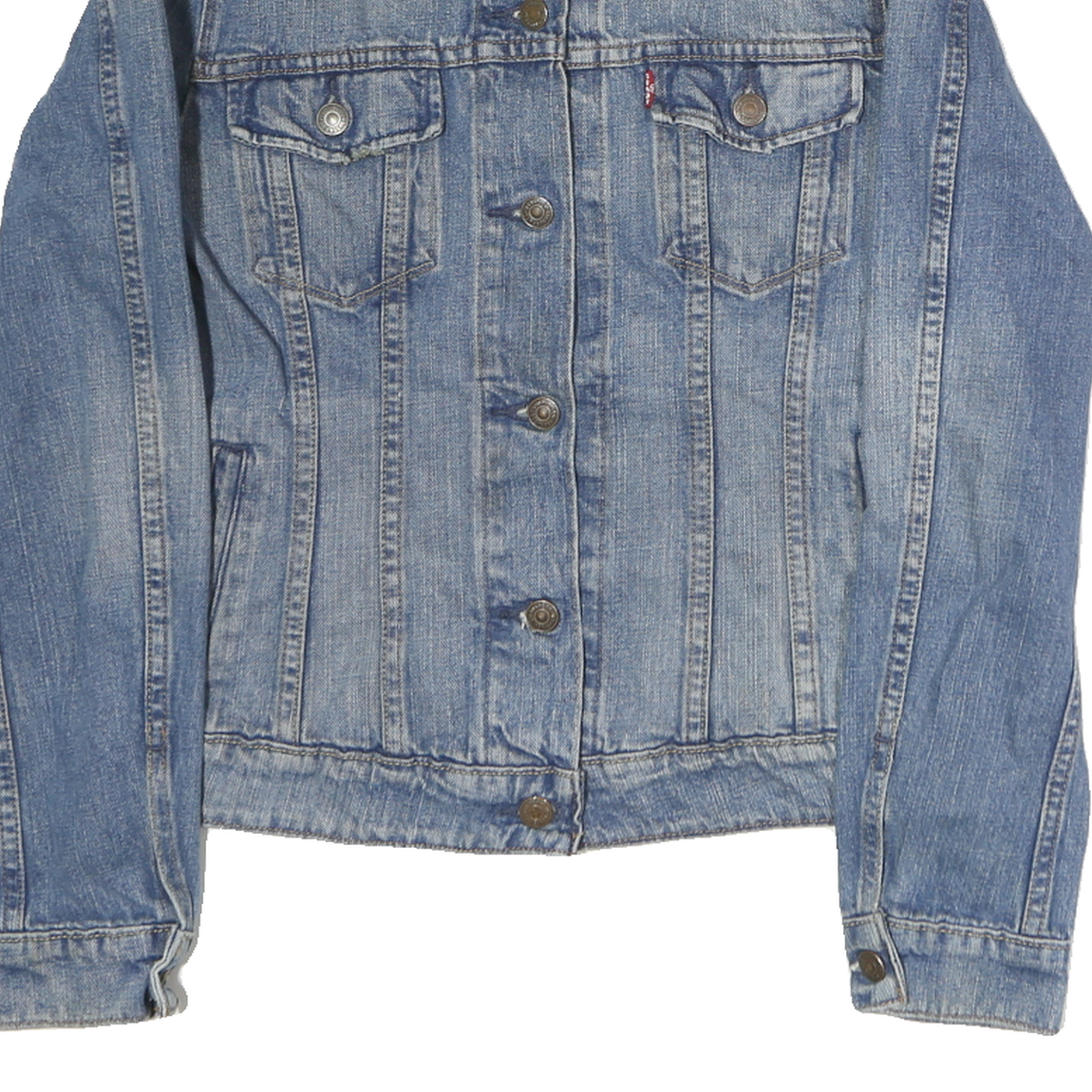 LEVI'S Mens Blue Denim Cotton Classic Jacket M Button Plain Casual Fashion