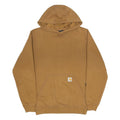 CARHARTT Mens Brown Pullover Hoodie S Printed Sleeve Logo Casual Wear