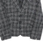 UN DEUX TROIS Womens Black & White Check Wool Blend Button Jacket S Woven