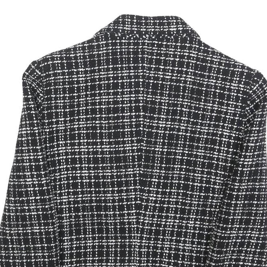 UN DEUX TROIS Womens Black & White Check Wool Blend Button Jacket S Woven