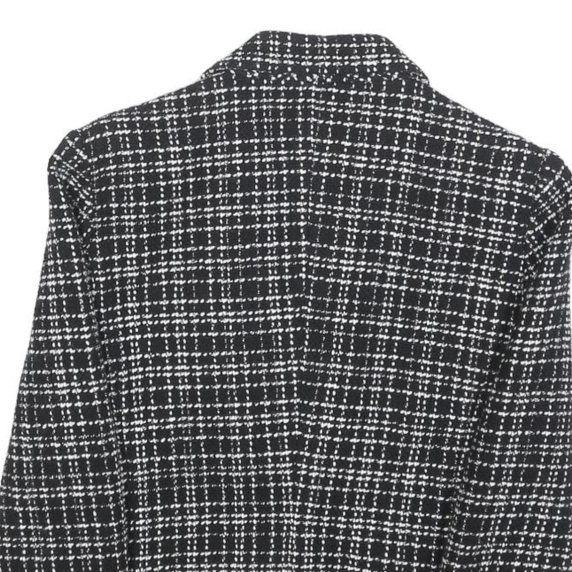 UN DEUX TROIS Womens Black & White Check Wool Blend Button Jacket S Woven
