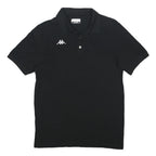 KAPPA Mens Black Polo Shirt M Cotton Short Sleeve Basic Casual Logo