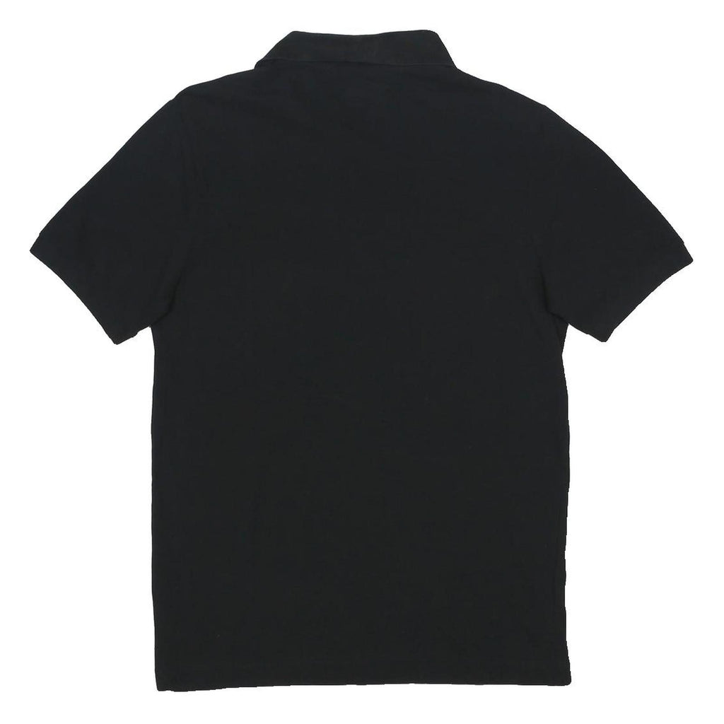 KAPPA Mens Black Polo Shirt M Cotton Short Sleeve Basic Casual Logo
