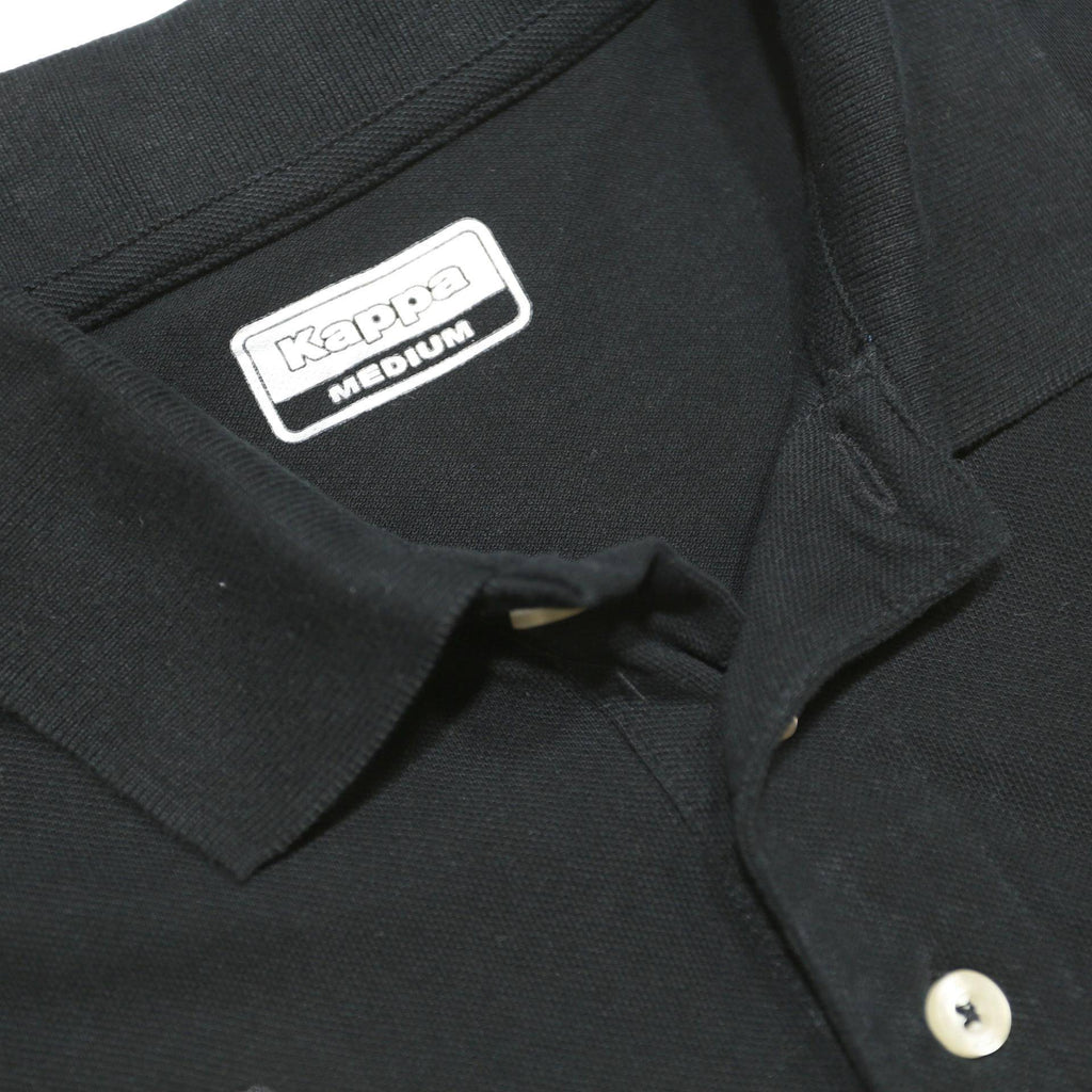 KAPPA Mens Black Polo Shirt M Cotton Short Sleeve Basic Casual Logo