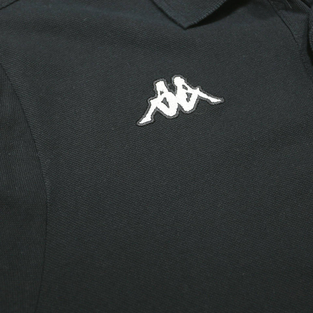 KAPPA Mens Black Polo Shirt M Cotton Short Sleeve Basic Casual Logo