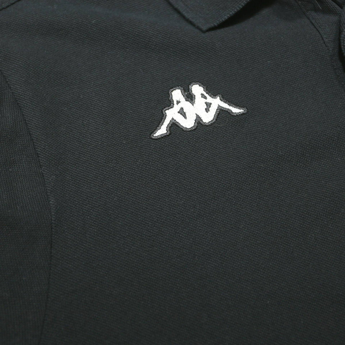 KAPPA Mens Black Polo Shirt M Cotton Short Sleeve Basic Casual Logo