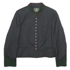 ALLWERK Womens Grey & Green Wool Jacket UK 10 Button Plain Classic Stylish