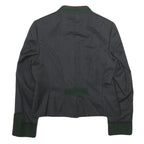 ALLWERK Womens Grey & Green Wool Jacket UK 10 Button Plain Classic Stylish