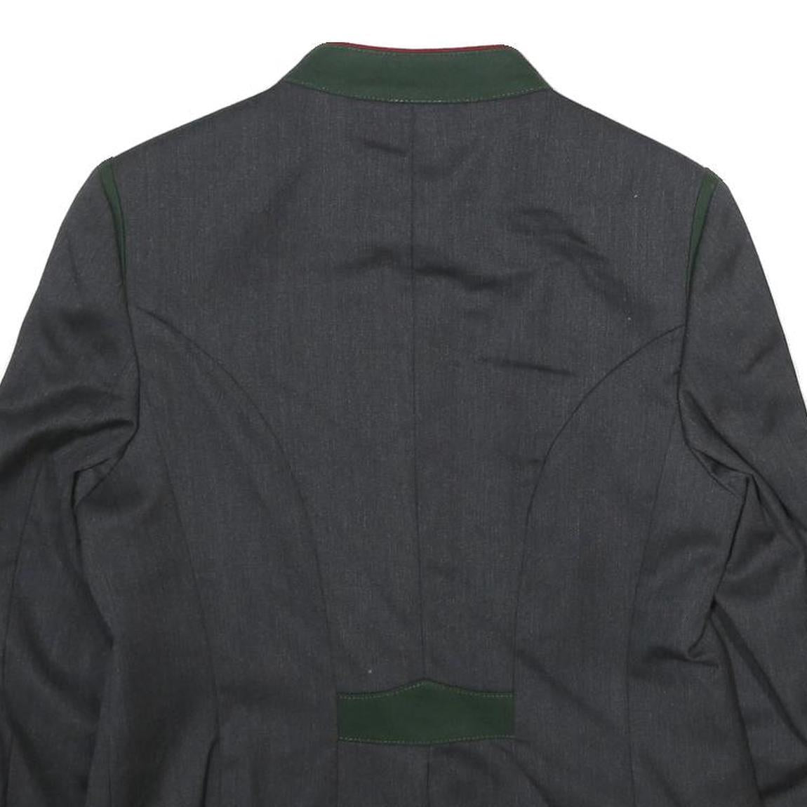 ALLWERK Womens Grey & Green Wool Jacket UK 10 Button Plain Classic Stylish