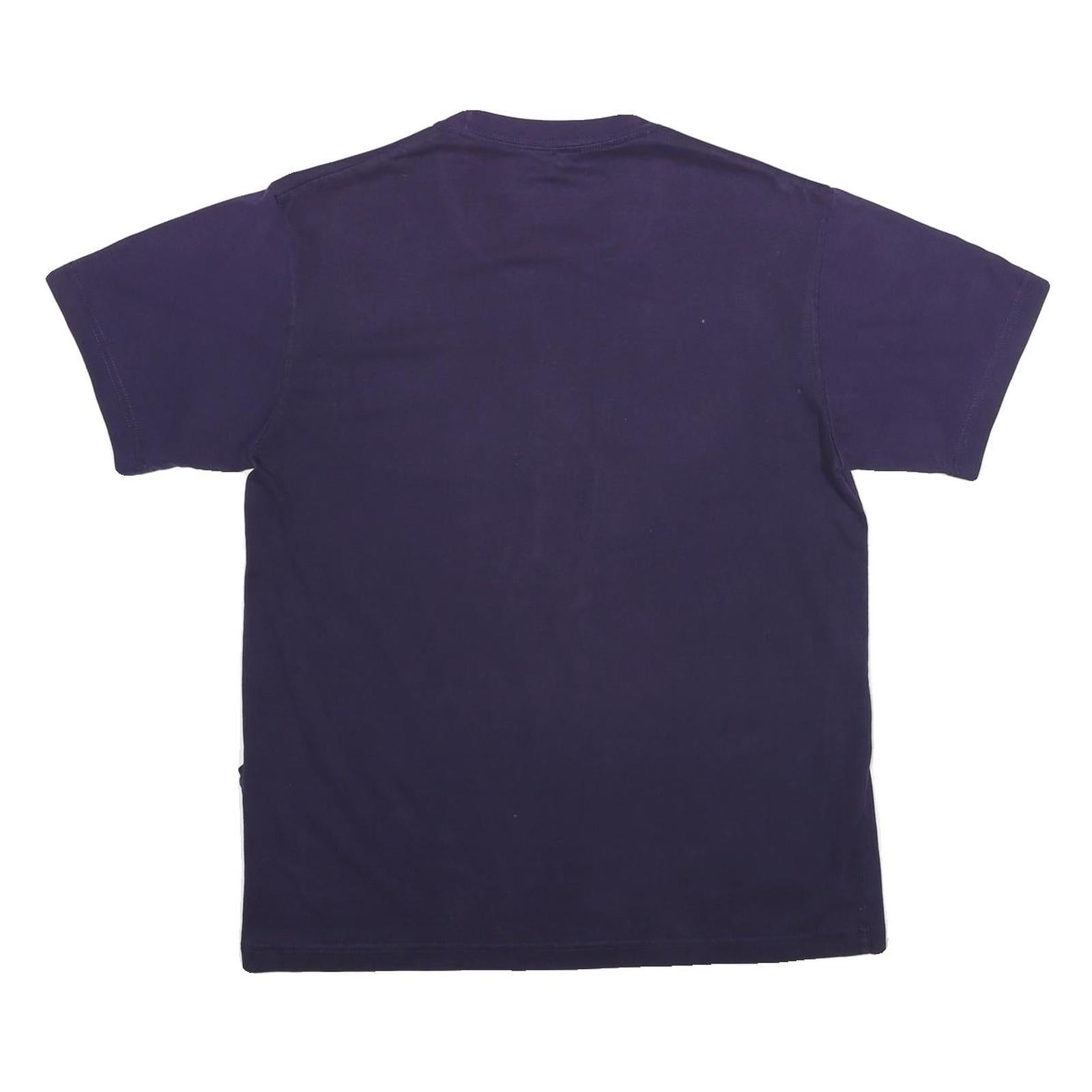 Mens Navy Graphic Print T-Shirt M Short Sleeve Crew Neck Casual Cotton