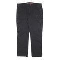 DICKIES Mens Relaxed Black Cargo Trousers W40 L32 Cotton Blend Zip Pockets