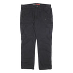 DICKIES Mens Relaxed Black Cargo Trousers W40 L32 Cotton Blend Zip Pockets