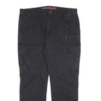 DICKIES Mens Relaxed Black Cargo Trousers W40 L32 Cotton Blend Zip Pockets