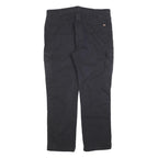 DICKIES Mens Relaxed Black Cargo Trousers W40 L32 Cotton Blend Zip Pockets