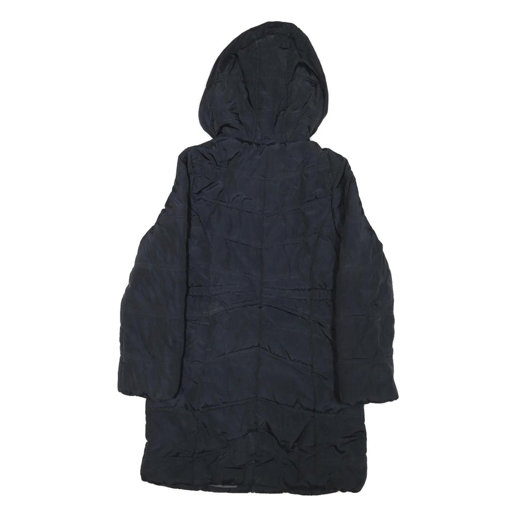 CALVIN KLEIN JEANS Womens Black Puffer Jacket XL Polyester Blend Hooded Zip