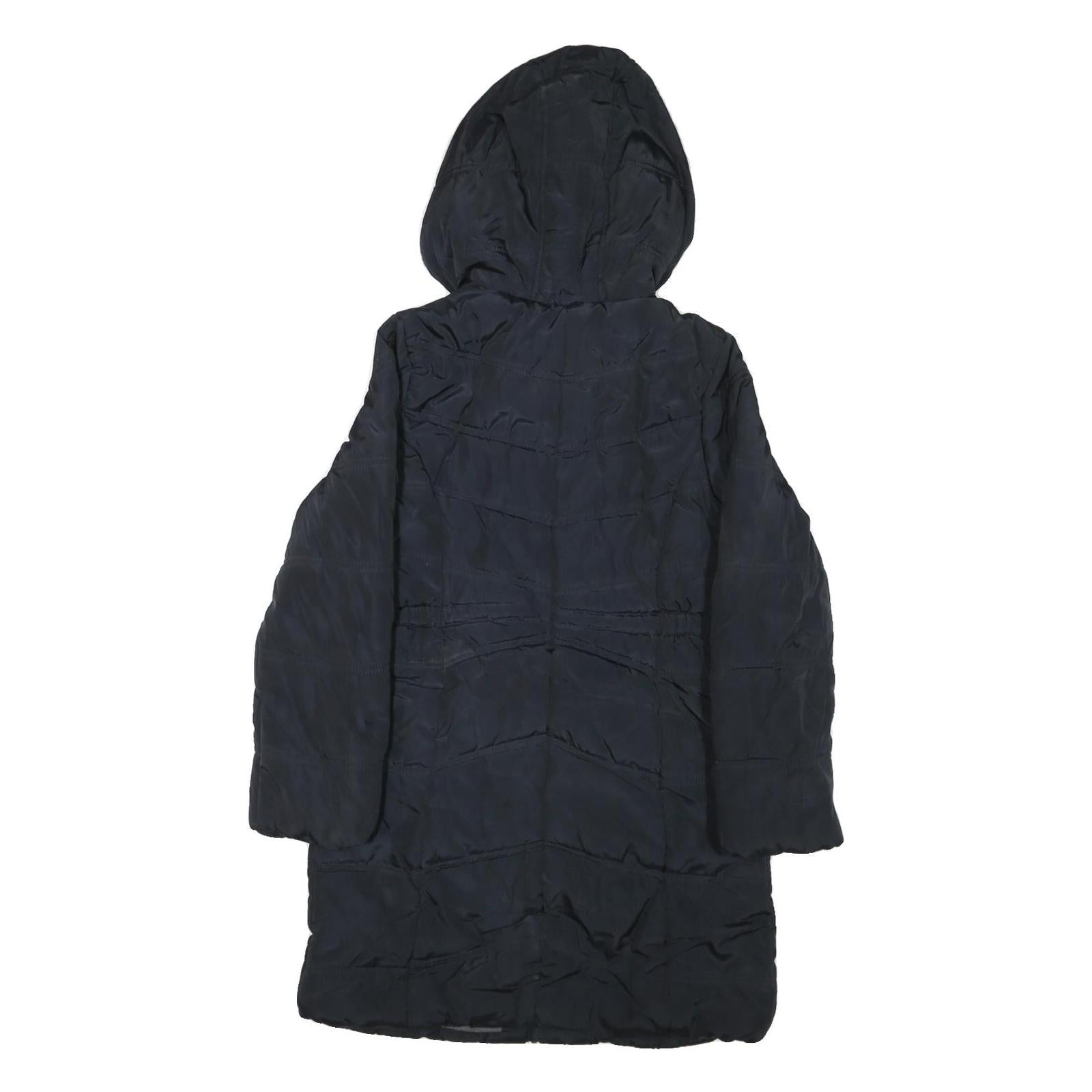 CALVIN KLEIN JEANS Womens Black Puffer Jacket XL Polyester Blend Hooded Zip