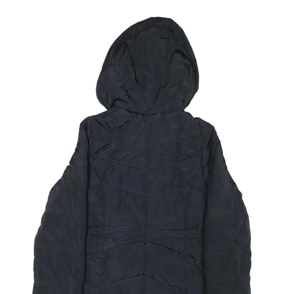 CALVIN KLEIN JEANS Womens Black Puffer Jacket XL Polyester Blend Hooded Zip