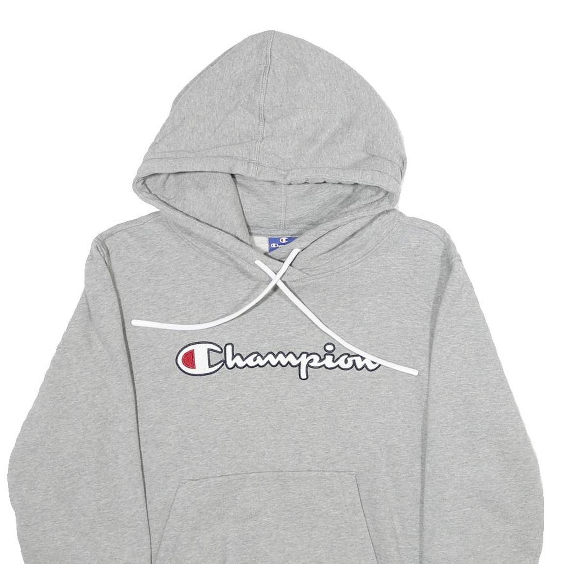 CHAMPION Mens Grey Hoodie M Cotton Blend Pullover Hooded Sweatshirt Casual