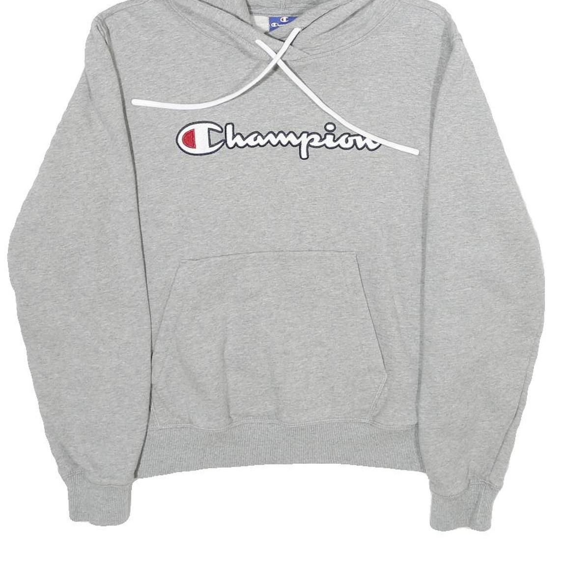 CHAMPION Mens Grey Hoodie M Cotton Blend Pullover Hooded Sweatshirt Casual