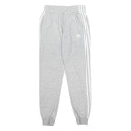 ADIDAS Womens Joggers Grey & White S W24 L27 Classic Tapered Fit Cotton Blend