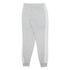 ADIDAS Womens Joggers Grey & White S W24 L27 Classic Tapered Fit Cotton Blend