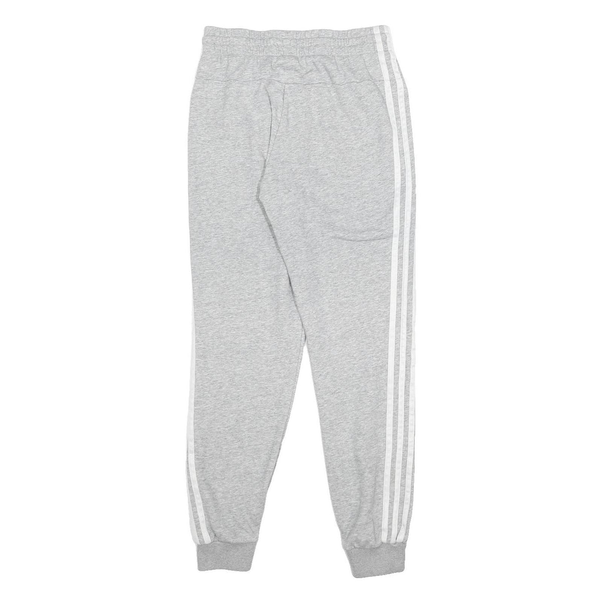ADIDAS Womens Joggers Grey & White S W24 L27 Classic Tapered Fit Cotton Blend