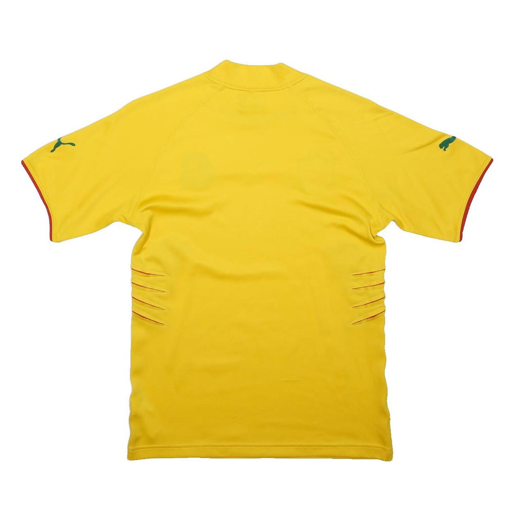 PUMA Mens Yellow Cotton Football T-Shirt M Short Sleeve Crew Neck Logo
