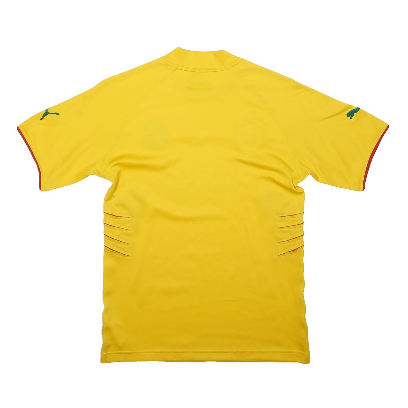 PUMA Mens Yellow Cotton Football T-Shirt M Short Sleeve Crew Neck Logo