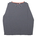 BODEN Womens Navy Blue & White Striped Basic Top Long Sleeve Round Neck UK 14