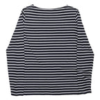 BODEN Womens Navy Blue & White Striped Basic Top Long Sleeve Round Neck UK 14