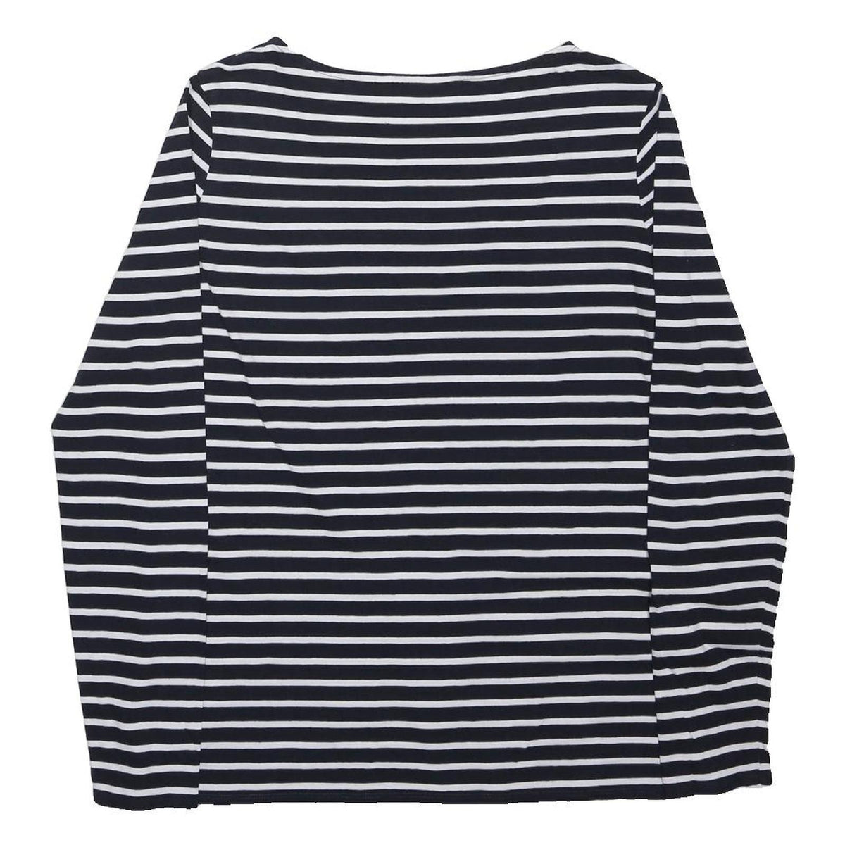 BODEN Womens Navy Blue & White Striped Basic Top Long Sleeve Round Neck UK 14