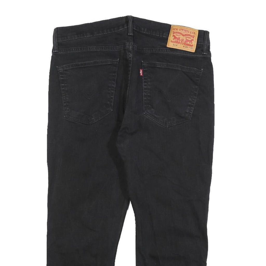 LEVI'S 514 Classic Mens Jeans Black Classic Straight Denim Medium W36 L25 Zip