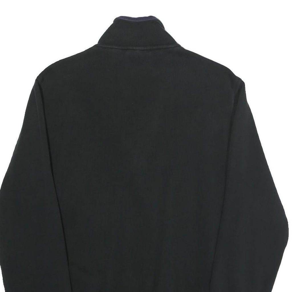 LACOSTE Mens Black Cotton Quarter Zip Sweatshirt 2XL Casual Sportswear