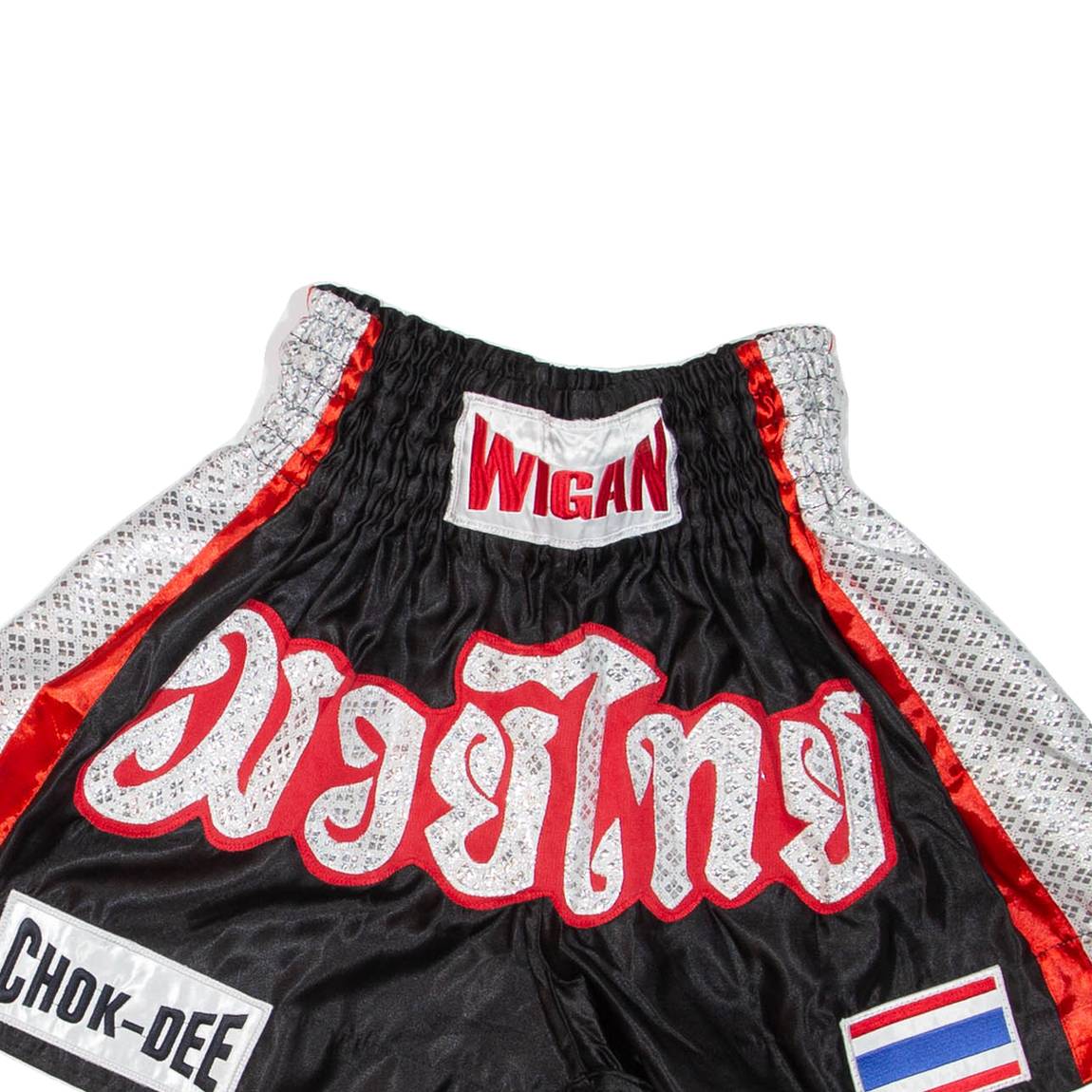 Thai Boxing Mens Sports Shorts Black Crazy Pattern XXS W22