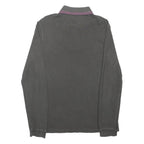 FRED PERRY Mens Black & Purple Long Sleeve Plain M Polo Shirt Classic Cotton