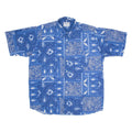 GARRY Mens Shirt Blue Floral XL