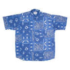 GARRY Mens Shirt Blue Floral XL