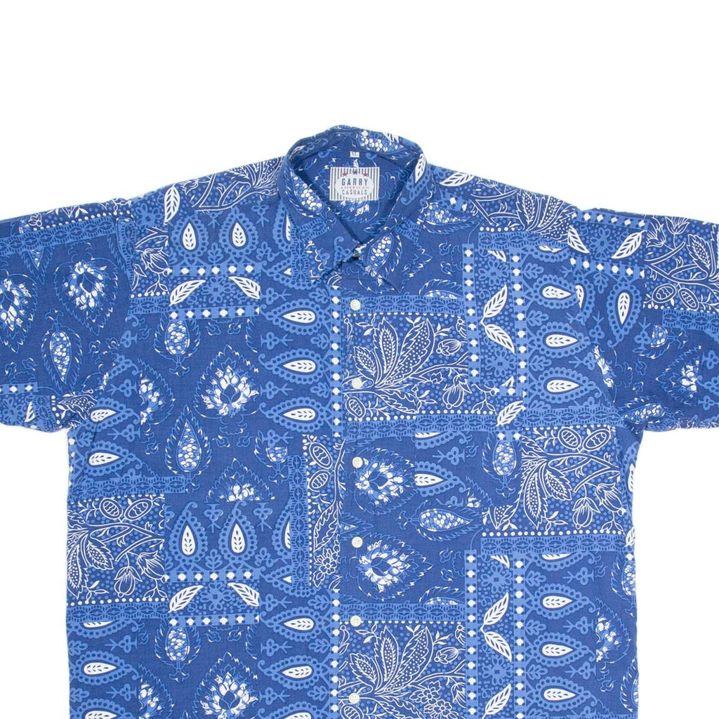 GARRY Mens Shirt Blue Floral XL