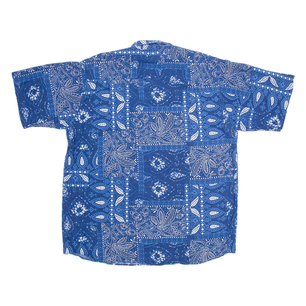 GARRY Mens Shirt Blue Floral XL